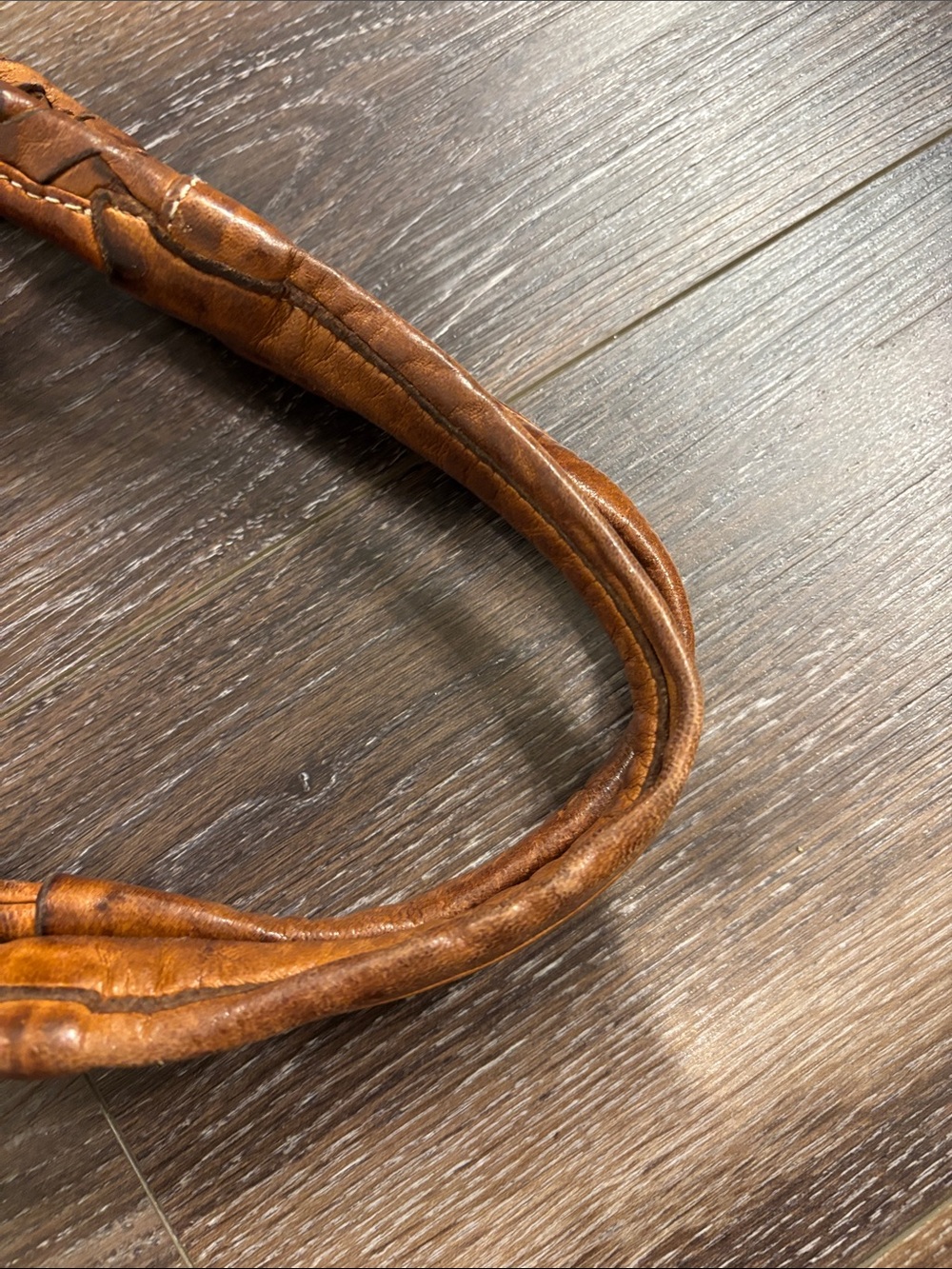 Sundance Woven Leather Hobo Bag - Cognac Brown - Picture 5 of 6